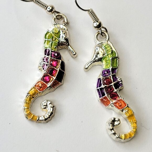 Seahorse Colourful Earrings - Picture 1 of 10